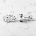 3.00 ctw Bezel Set Heart-Shaped Lab Grown Diamond Stud Earrings in 14kt White Gold