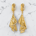 Polished and Diamond Cut Dangle Earrings in 14kt Two-Tone Gold