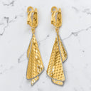 Polished and Diamond Cut Dangle Earrings in 14kt Two-Tone Gold