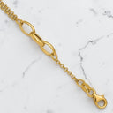 Two-Strand Bracelet with Oval Link Stations in 14kt Yellow Gold