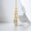 Cushion Cut Blue Topaz and White Enamel Pendant in 18kt Yellow Gold Plated 925 Sterling Silver