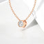 Round Bezel Set Lab Grown Diamond Solitaire Pendant in 14kt Rose Gold