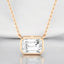 Emerald Cut Lab Grown Diamond Bezel Set Solitaire Pendant in 14kt Rose Gold