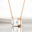 Emerald Cut Lab Grown Diamond Bezel Set Solitaire Pendant in 14kt Rose Gold