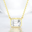 Emerald Cut Lab Grown Diamond Bezel Set Solitaire Pendant in 14kt Yellow Gold