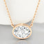 Oval Bezel Set Lab Grown Diamond Solitaire Pendant in 14kt Rose Gold