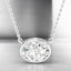 Oval Bezel Set Lab Grown Diamond Solitaire Pendant in 14kt White Gold