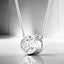 Oval Bezel Set Lab Grown Diamond Solitaire Pendant in 14kt White Gold