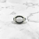 White Agate and Black Spinel Ring in 925 Sterling Silver