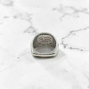 White Agate and Black Spinel Ring in 925 Sterling Silver