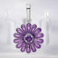 Round Amethyst and Purple Enamel Flower Pendant in 925 Sterling Silver