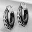 Black Onyx Hoop Earrings in 925 Sterling Silver