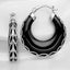 Black Onyx Hoop Earrings in 925 Sterling Silver