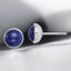 Round Lapis Lazuli Stud Earrings in 925 Sterling Silver