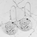 Filigree Circle Dangle Earrings in 925 Sterling Silver