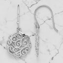 Filigree Circle Dangle Earrings in 925 Sterling Silver