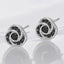 Black Spinel Love Knot Stud Earrings in 925 Sterling Silver