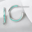 Aqua Enamel Hoop Earrings in 925 Sterling Silver