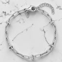 Fancy Oval Link Bracelet in Rhodium Plated 925 Sterling Silver