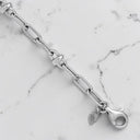 Fancy Oval Link Bracelet in Rhodium Plated 925 Sterling Silver
