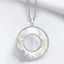 Mother of Pearl Circle Pendant in 925 Sterling Silver