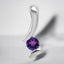 5.0 mm Round Amethyst Bypass Pendant in 925 Sterling Silver