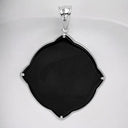 Diamond Cut 925 Sterling Silver and Black Onyx Pendant