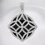 Diamond Cut 925 Sterling Silver and Black Onyx Pendant