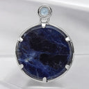 Sodalite and Blue Topaz Pendant in 925 Sterling Silver