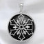 Black Onyx and Mother of Pearl Reversible Snowflake Pendant in 925 Sterling Silver