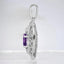 Oval Amethyst and White Topaz Pendant in 925 Sterling Silver