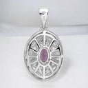 Oval Amethyst and White Topaz Pendant in 925 Sterling Silver