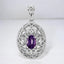 Oval Amethyst and White Topaz Pendant in 925 Sterling Silver