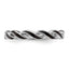 Black Enamel Twist Stackable Ring in 925 Sterling Silver