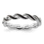 Black Enamel Twist Stackable Ring in 925 Sterling Silver