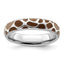 Brown Enamel Animal Print Ring in 925 Sterling Silver