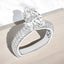 4.37 ctw Pear Shaped Lab Created Diamond Pavé Engagement Ring in 14kt White Gold