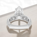 4.37 ctw Pear Shaped Lab Created Diamond Pavé Engagement Ring in 14kt White Gold