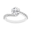 1.92 ctw Round Lab Grown Diamond Bypass Style Engagement Ring in 14kt White Gold