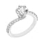 1.92 ctw Round Lab Grown Diamond Bypass Style Engagement Ring in 14kt White Gold