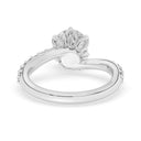 1.92 ctw Round Lab Grown Diamond Bypass Style Engagement Ring in 14kt White Gold