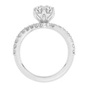 1.92 ctw Round Lab Grown Diamond Bypass Style Engagement Ring in 14kt White Gold