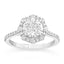 2.13 ctw Round Lab Grown Diamond Halo Engagement Ring in 14kt White Gold