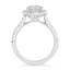 2.13 ctw Round Lab Grown Diamond Halo Engagement Ring in 14kt White Gold