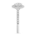 2.13 ctw Round Lab Grown Diamond Halo Engagement Ring in 14kt White Gold