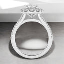 2.53 ctw Oval Lab Grown Diamond Halo Ring in 14kt White Gold