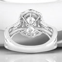 1.72 ctw Oval Lab Grown Diamond Split Shank Halo Engagement Ring in 14kt White Gold
