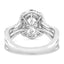 1.72 ctw Oval Lab Grown Diamond Split Shank Halo Engagement Ring in 14kt White Gold