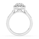 2.39 ctw Oval Lab Grown Diamond Halo Engagement Ring in 14kt White Gold