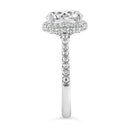 3.82 ctw Round Lab Grown Diamond Halo Engagement Ring in 14kt White Gold